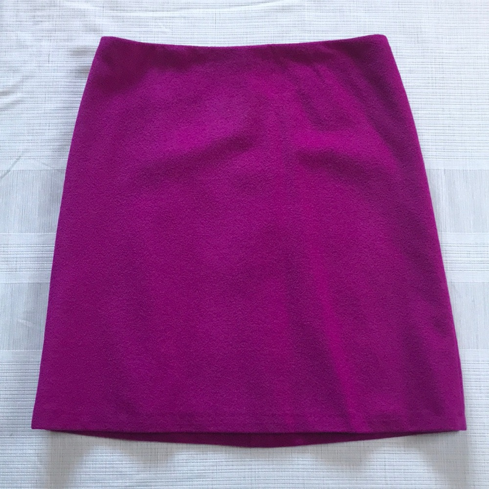 French Connection 8 Magenta Wool Blend Mini Skirt